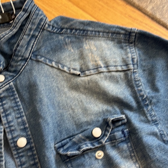 ROIWHQ Men’s Denim Chambray Snap Shirt XL - Picture 4 of 6